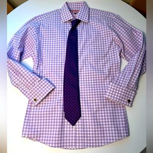 Thomas Pink French Cuff plaid dress short